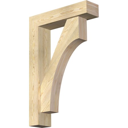 Ekena Millwork Westlake Block Rough Sawn Bracket w/ Offset Brace, Douglas Fir, 6"W x 24"D x 36"H BKT0604X24X36WTL05RDF